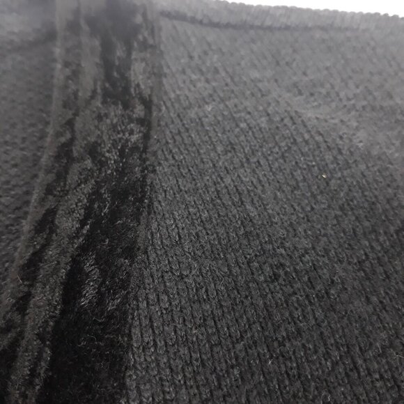 Cut Loose Cardigan Black Velvet Trim Tectured S Office Dark Romantic Lagenlook - Picture 3 of 8